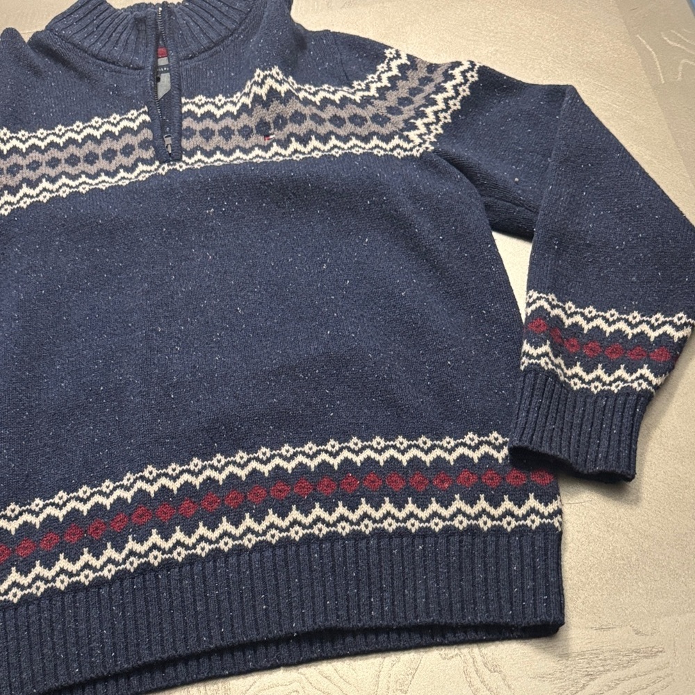 Tommy Hilfiger Men's Navy and Red Zip-Up Sweater - Picture 7 of 12